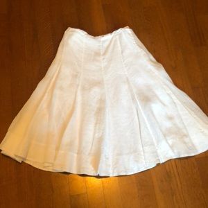 Ralph Lauren A-line white linen skirt